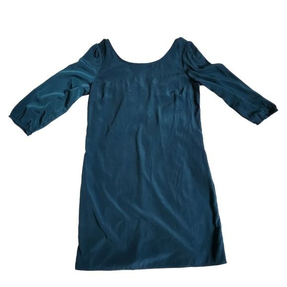 Hello Miss Women's Blue-Green 3/4 Sleeve Mini Shift Dress Size S - Picture 1 of 10
